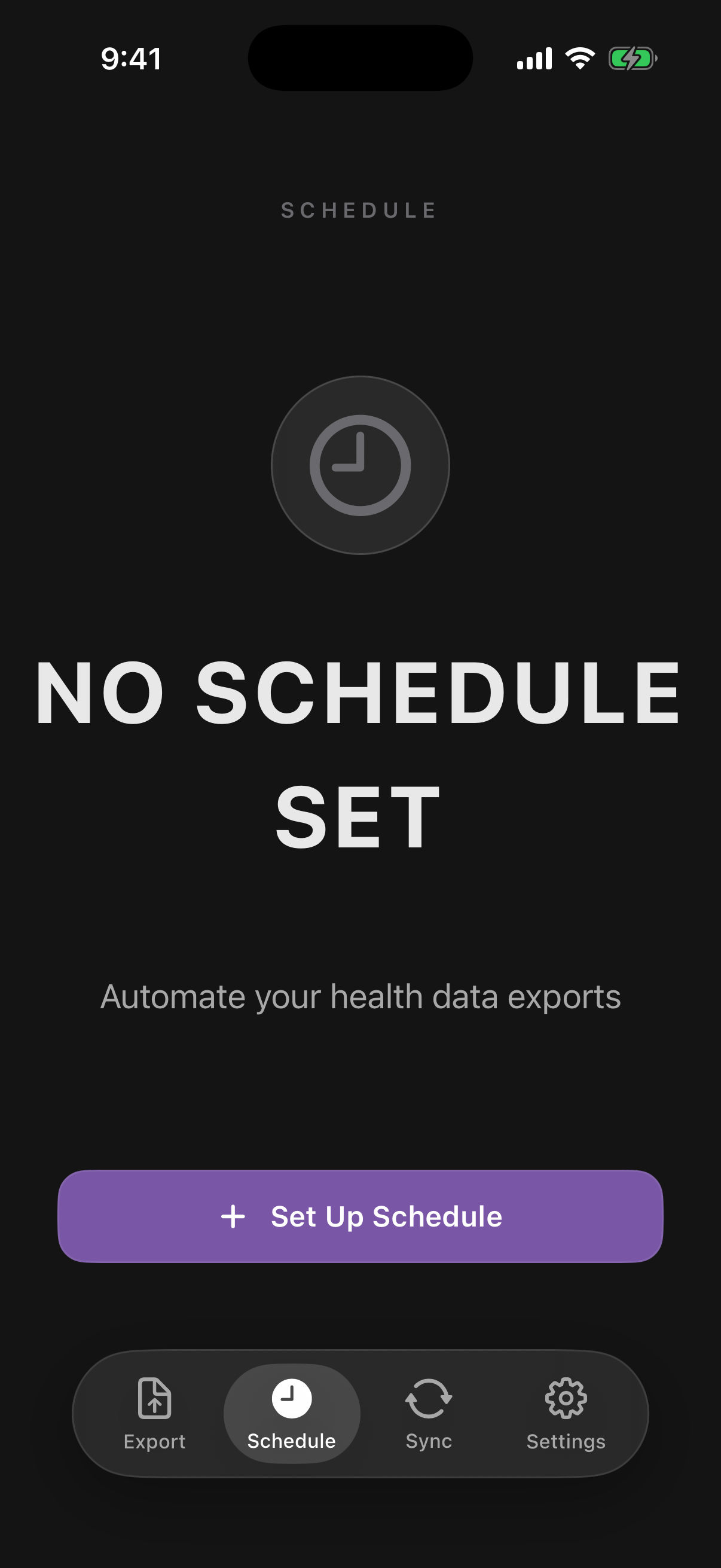 Schedule tab overview