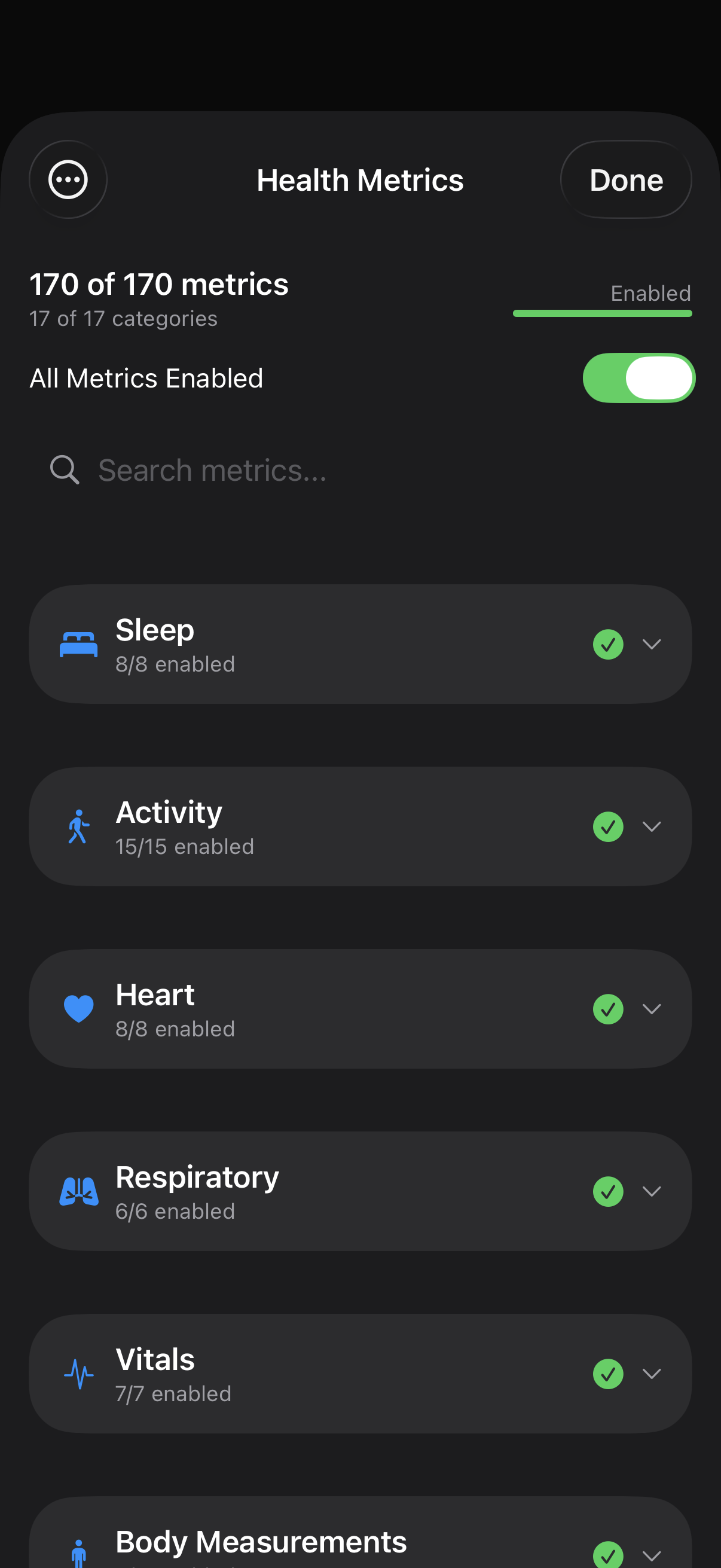 Metric selector